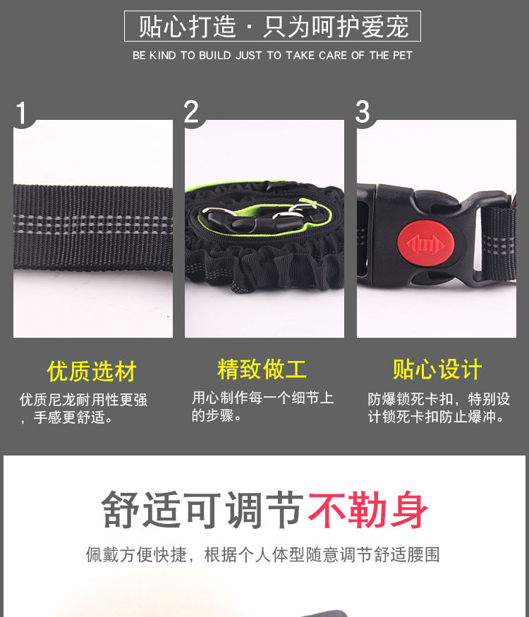 Amazon Pet Supplies Explosion-Proof Elastic Nylon Pet Running Hand Holding Rope Pet Rope in Stock Wholesale