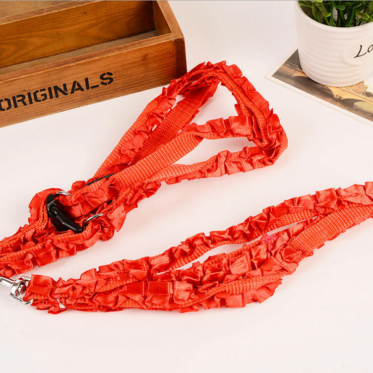 Manufacturer wholesaling pet rope satin cute small and small dogs pulling rope teddy bomei dog suit chest strap.