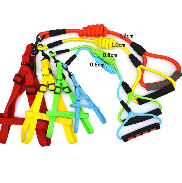 Pet rope pure color hot style dog chest strap set teddy golden hair comfortable soft traction rope factory direct sale.