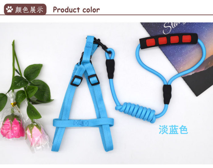 Pet rope pure color hot style dog chest strap set teddy golden hair comfortable soft traction rope factory direct sale. Pet rope pure color hot style dog chest strap set teddy golden hair comfortable soft traction rope factory direct sale.