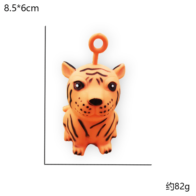 New Year of Tiger Cute Pet Squeezing Toy Pressure Reduction Toy TPR Decompression Flour Vent Ball Children&#039;s Toys Wholesale