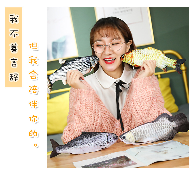 Douyin Same Electric Fish Simulated Fish Funny Cat Beating Fish Funny Cat Pet Toy USB Charging Net Red Fish
