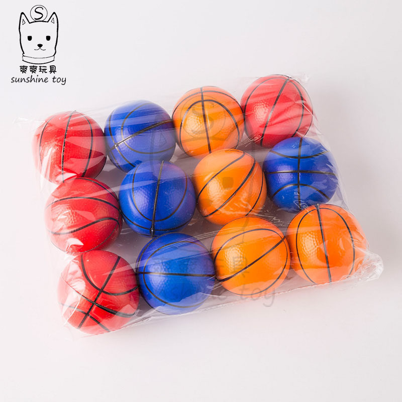 Factory Special Price 6.3cmpu Foam Elastic Orange Basketball Children Training Sponge Pet Toy Ball Customization
