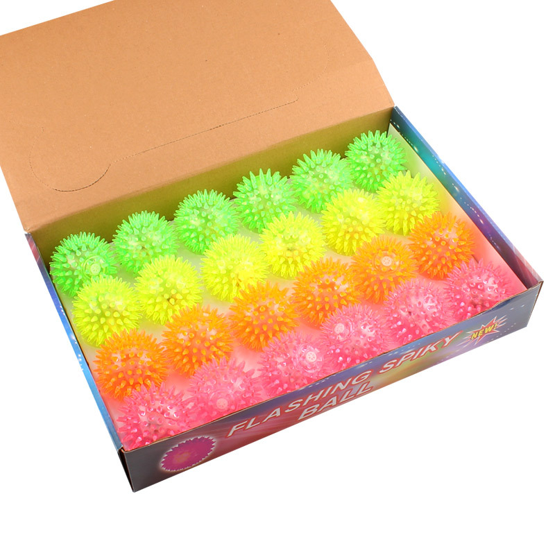 Flash elastic massage ball bouncing ball with thorn ball Luminescent massage ball pet toy stand night market wholesale