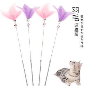 Factory In Stock Steel Wire Color Feather Cat Teaser Cat Toy Free Bell Cat Toy Pet Supplies Wholesale Factory In Stock Steel Wire Color Feather Cat Teaser Cat Toy Free Bell Cat Toy Pet Supplies Wholesale