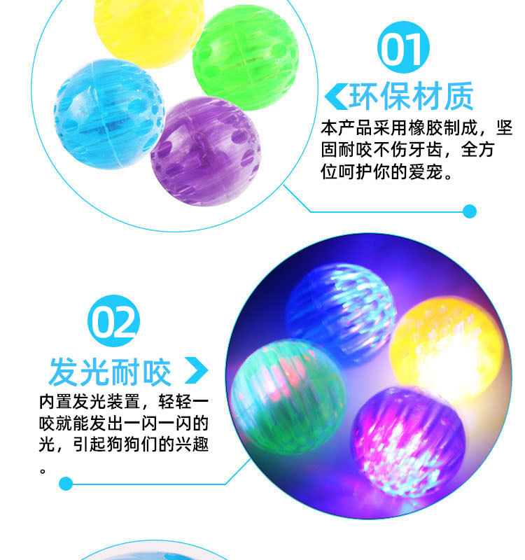 Pet Toy Ball Rubber Elastic Flash Dog Toy Pet Bite-Resistant Molar Tooth Cleaning Toy Ball Pet Dog Bite Ball
