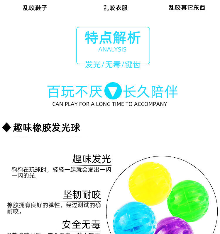 Pet Toy Ball Rubber Elastic Flash Dog Toy Pet Bite-Resistant Molar Tooth Cleaning Toy Ball Pet Dog Bite Ball