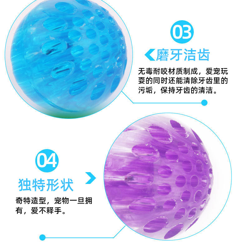 Pet Toy Ball Rubber Elastic Flash Dog Toy Pet Bite-Resistant Molar Tooth Cleaning Toy Ball Pet Dog Bite Ball