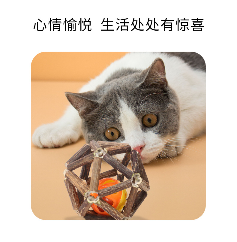 Factory Direct Sales Large Mu Tianmiao Exquisite Ball Molar Rod Cat Toy Ball Catnip Bite-Resistant Tooth Cleaning Cat Supplies