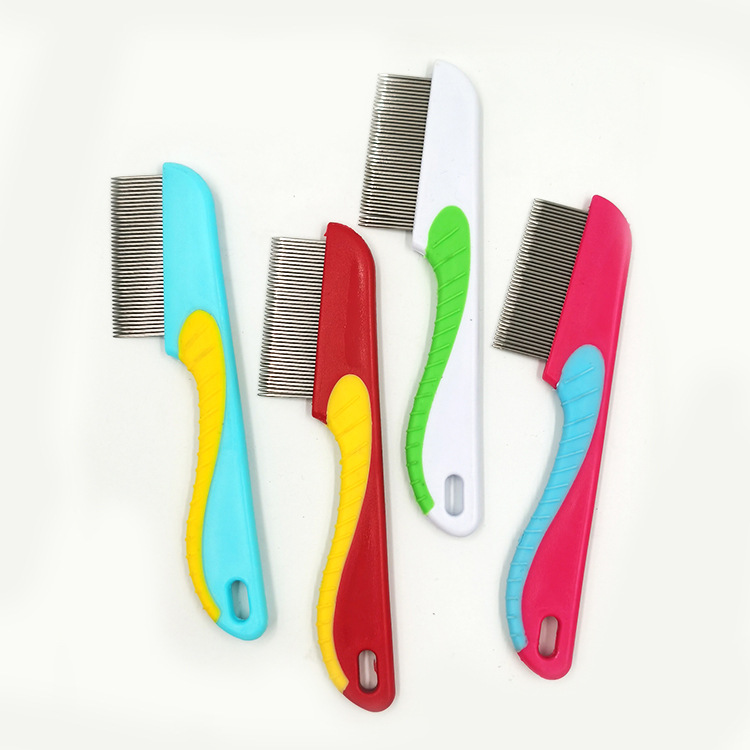 Pet Flea Stainless Steel Comb Insect Removal Egg Grate Comb Lice Comb Knot Opening Beauty Seahorse Comb Short Needle