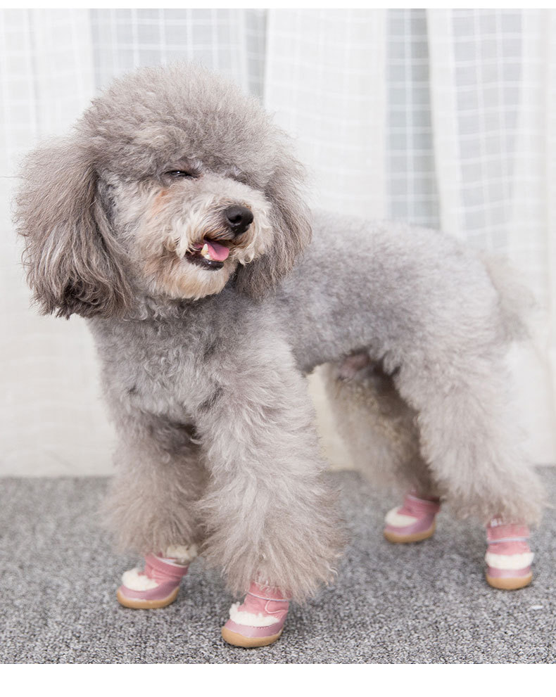 New Pet Shoes Winter Thick Cotton Shoes Warm Non-Slip Set of 4 Teddy Bear Small Dogs Dog Shoes New Pet Shoes Winter Thick Cotton Shoes Warm Non-Slip Set of 4 Teddy Bear Small Dogs Dog Shoes