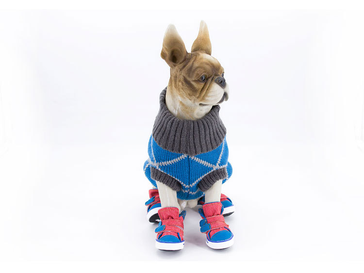 Lanboer blue Boer pet shoes new sports skid resistant canvas shoes small and medium sized dog shoes Lanboer blue Boer pet shoes new sports skid resistant canvas shoes small and medium sized dog shoes