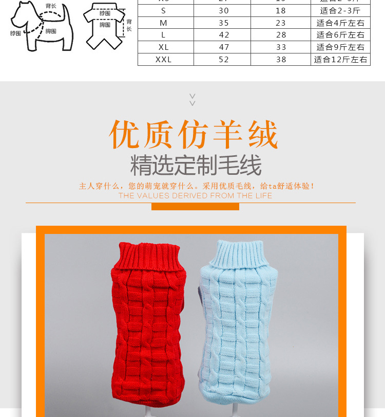 New Hot Sale Cross-Border Hot Pet Clothes Imitation Cashmere Pet Sweater Dog Clothes Pet Supplies