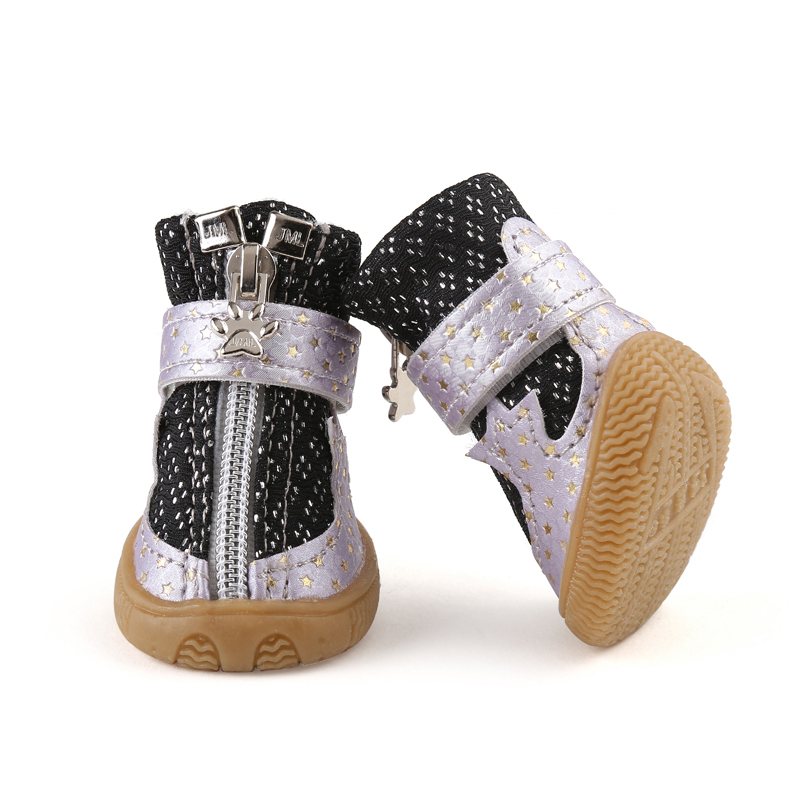 Blue wave children pet shoes antiskid wear - resistant dog shoes spring - spring pet supplies breathable net dog shoes.