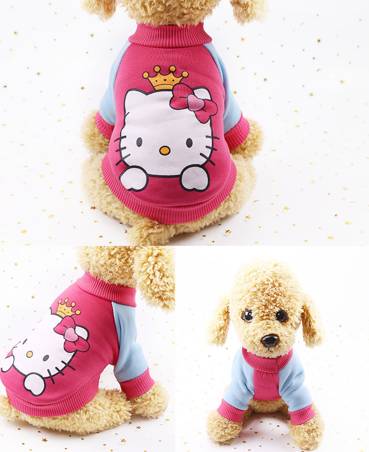 Clothes Spring Autumn and Winter Clothing Teddy Pet Supplies Cute Cartoon Cat Sweater Golden Retriever Big Dog Clothing