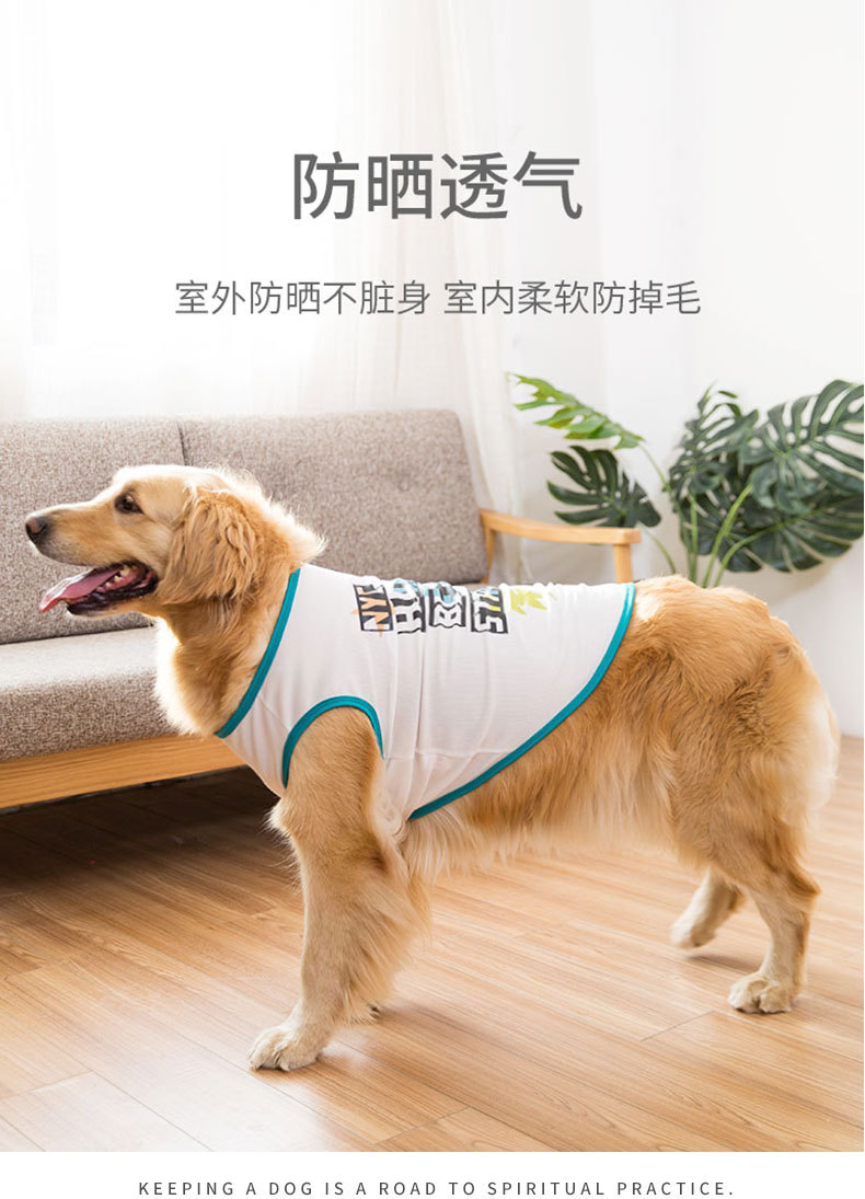 Big Dog Vest Spring and Summer Thin Breathable Golden Hair Samo Pet Two-legged T-shirt Sweater Medium Large Dog Clothes