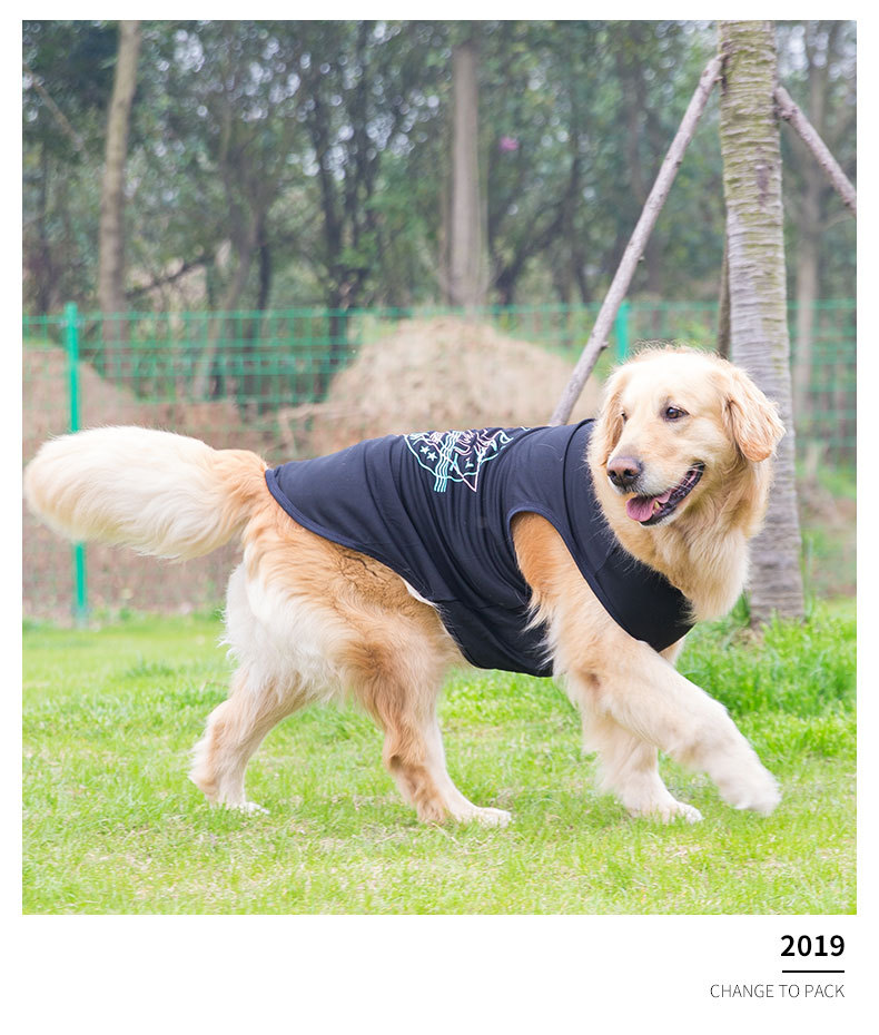 Big Dog Vest Spring and Summer Thin Breathable Golden Hair Samo Pet Two-legged T-shirt Sweater Medium Large Dog Clothes