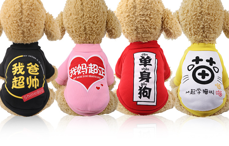 New Dog Clothes Spring and Autumn Winter Teddy Pet Supplies Cartoon Cute Cat Sweater Golden Retriever Big Dog Clothing