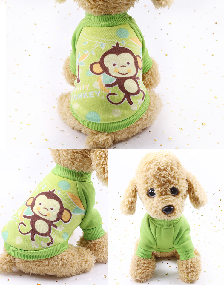 New Dog Clothes Spring and Autumn Winter Teddy Pet Supplies Cartoon Cute Cat Sweater Golden Retriever Big Dog Clothing