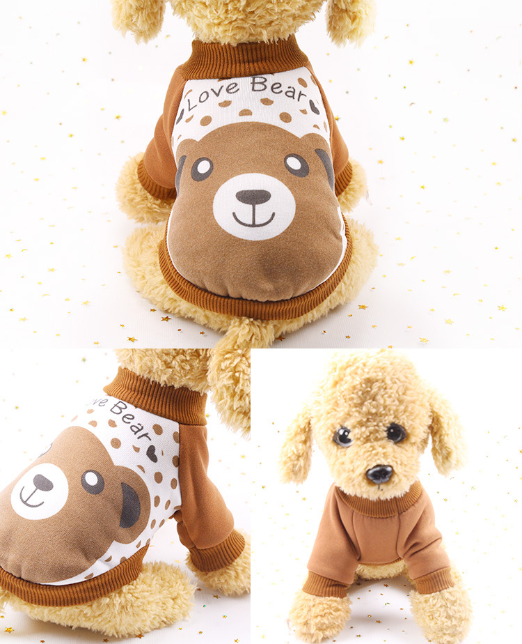 New Dog Clothes Spring and Autumn Winter Teddy Pet Supplies Cartoon Cute Cat Sweater Golden Retriever Big Dog Clothing