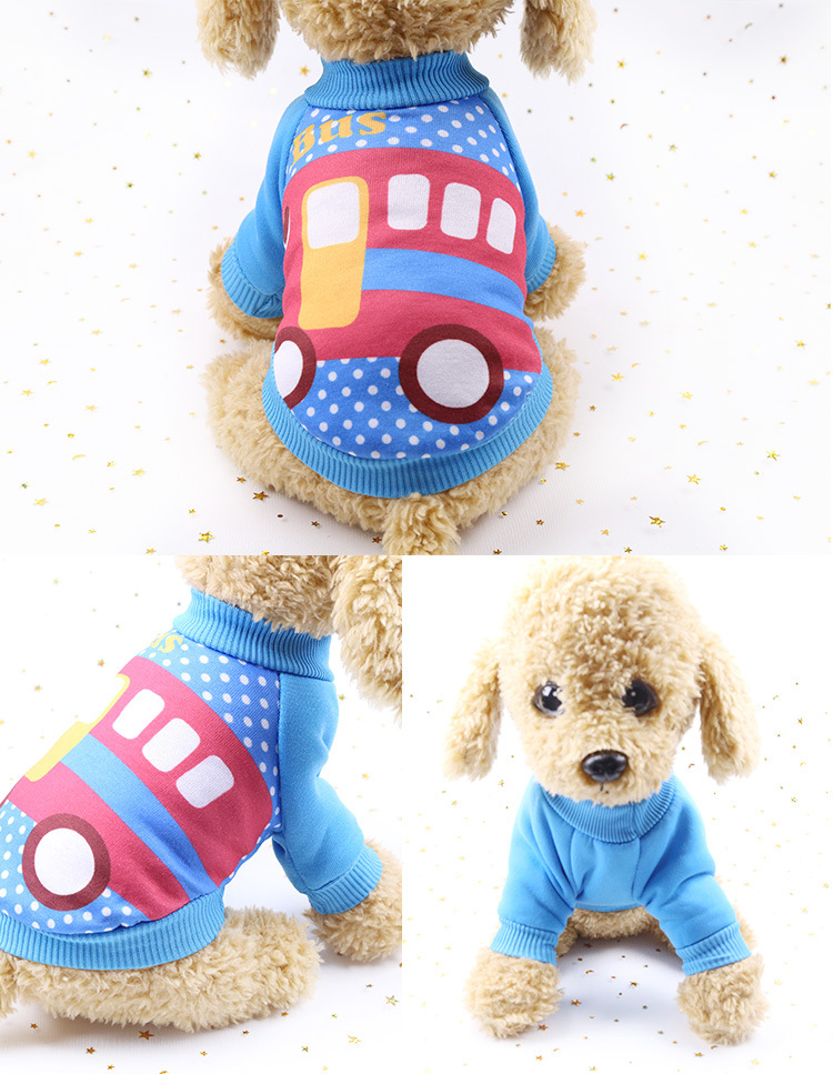 New Dog Clothes Spring and Autumn Winter Teddy Pet Supplies Cartoon Cute Cat Sweater Golden Retriever Big Dog Clothing