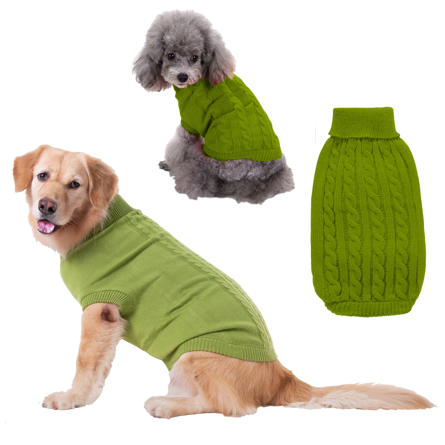 Pet Supplies Dog Clothing Solid Color Pet Dog Dog Sweater Dog Clothes Autumn and Winter Wholesale