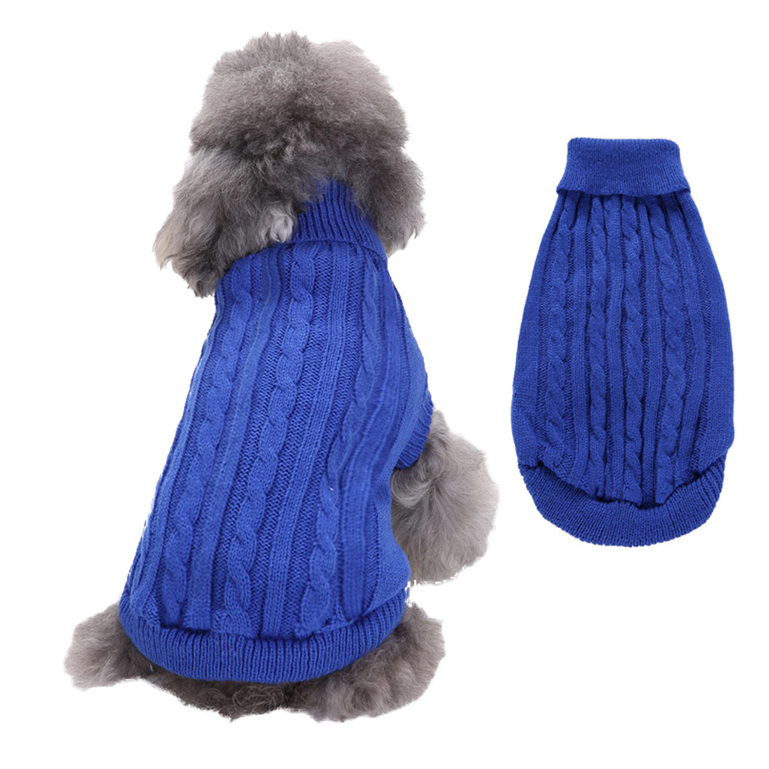 Pet Supplies Dog Clothing Solid Color Pet Dog Dog Sweater Dog Clothes Autumn and Winter Wholesale