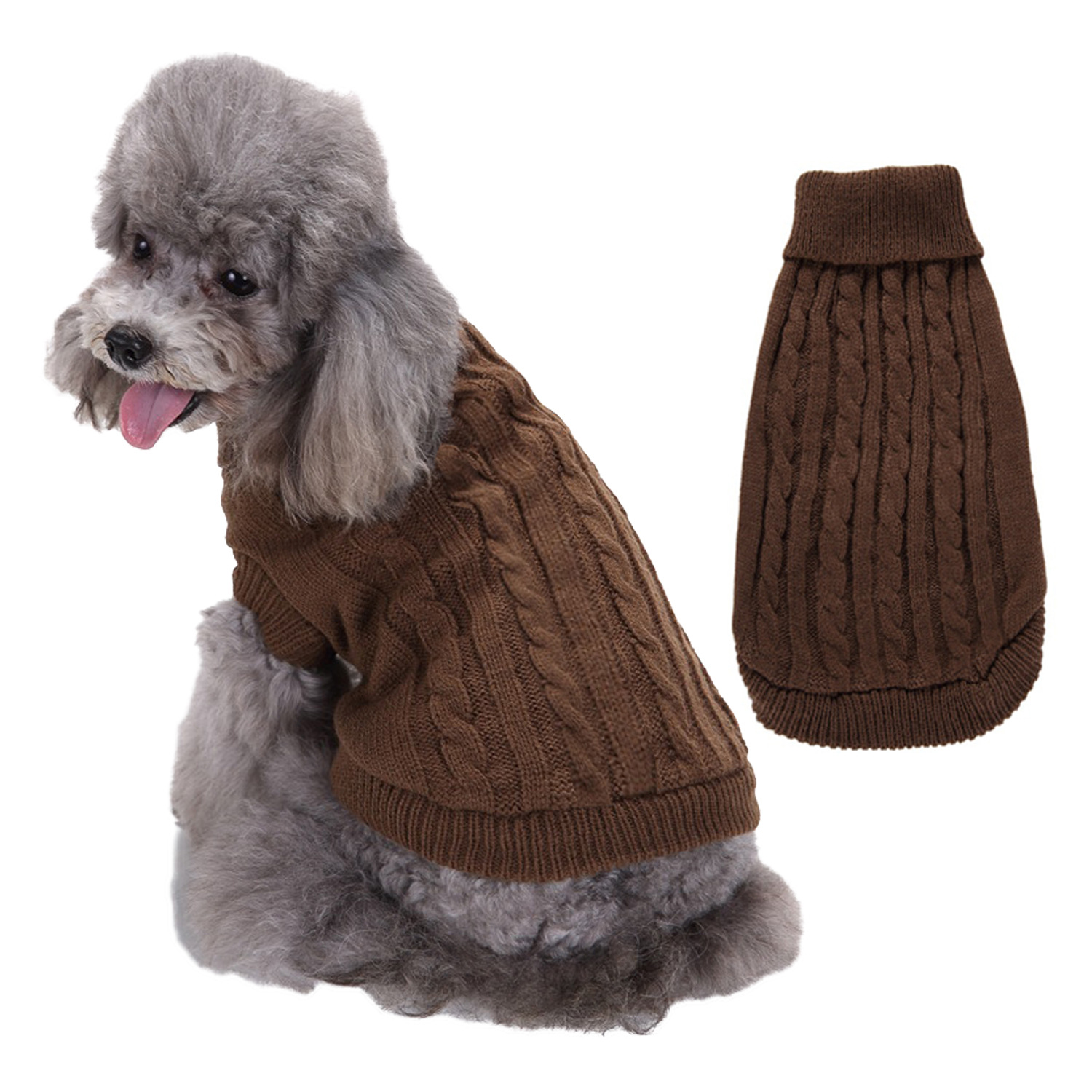 Pet Supplies Dog Clothing Solid Color Pet Dog Dog Sweater Dog Clothes Autumn and Winter Wholesale