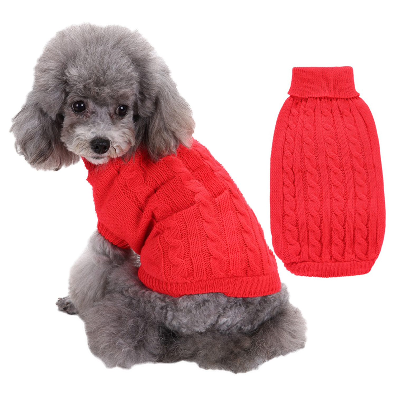 Pet Supplies Dog Clothing Solid Color Pet Dog Dog Sweater Dog Clothes Autumn and Winter Wholesale