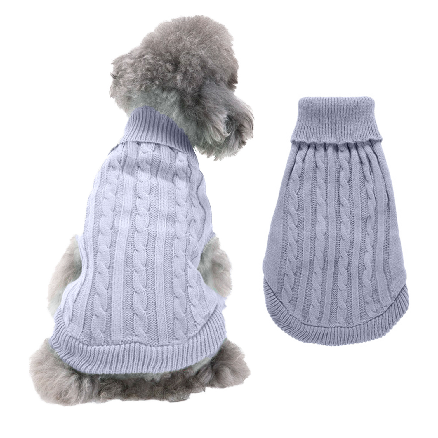 Pet Supplies Dog Clothing Solid Color Pet Dog Dog Sweater Dog Clothes Autumn and Winter Wholesale
