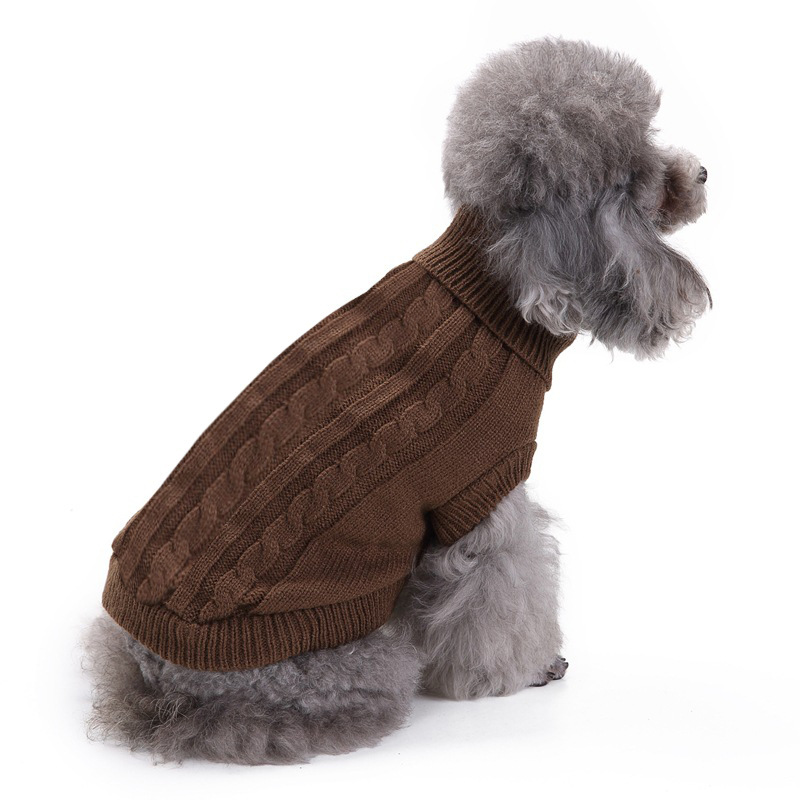 Pet Supplies Dog Clothing Solid Color Pet Dog Dog Sweater Dog Clothes Autumn and Winter Wholesale