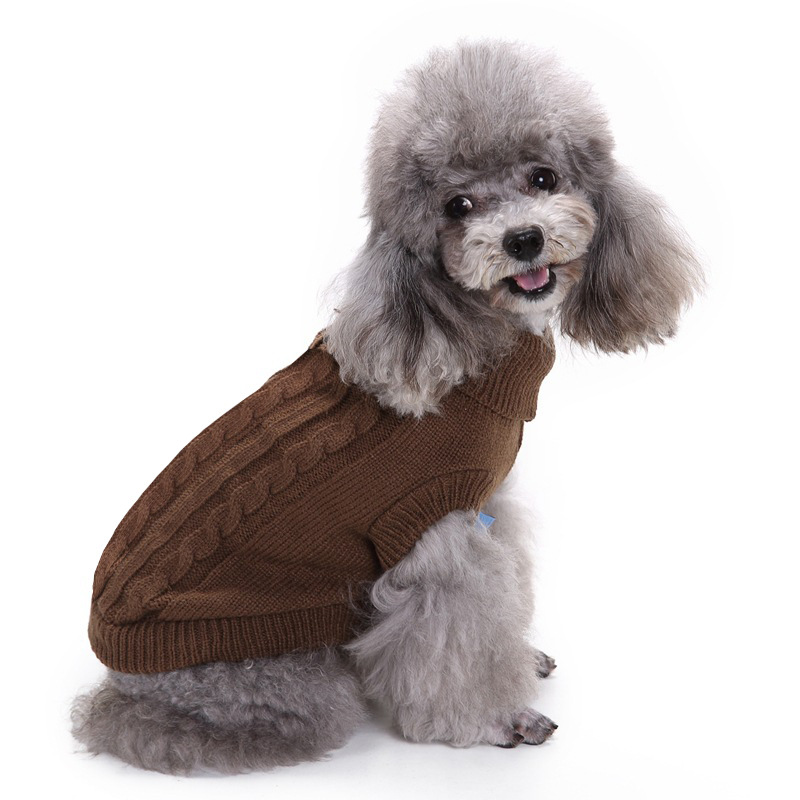 Pet Supplies Dog Clothing Solid Color Pet Dog Dog Sweater Dog Clothes Autumn and Winter Wholesale