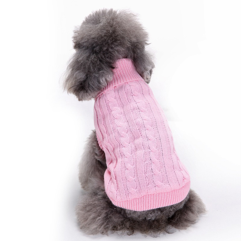 Pet Supplies Dog Clothing Solid Color Pet Dog Dog Sweater Dog Clothes Autumn and Winter Wholesale