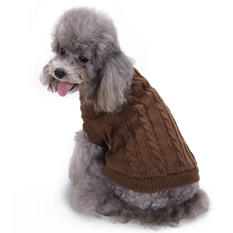 Pet Supplies Dog Clothing Solid Color Pet Dog Dog Sweater Dog Clothes Autumn and Winter Wholesale