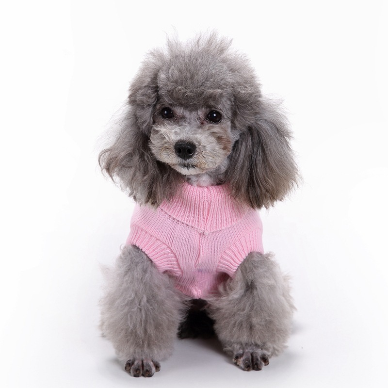 Pet Supplies Dog Clothing Solid Color Pet Dog Dog Sweater Dog Clothes Autumn and Winter Wholesale