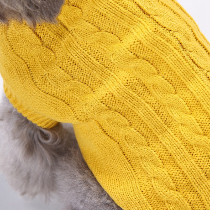 Pet Supplies Dog Clothing Solid Color Pet Dog Dog Sweater Dog Clothes Autumn and Winter Wholesale
