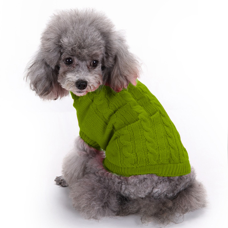 Pet Supplies Dog Clothing Solid Color Pet Dog Dog Sweater Dog Clothes Autumn and Winter Wholesale