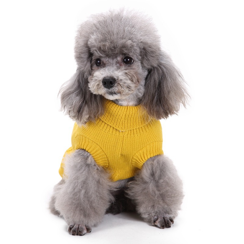 Pet Supplies Dog Clothing Solid Color Pet Dog Dog Sweater Dog Clothes Autumn and Winter Wholesale