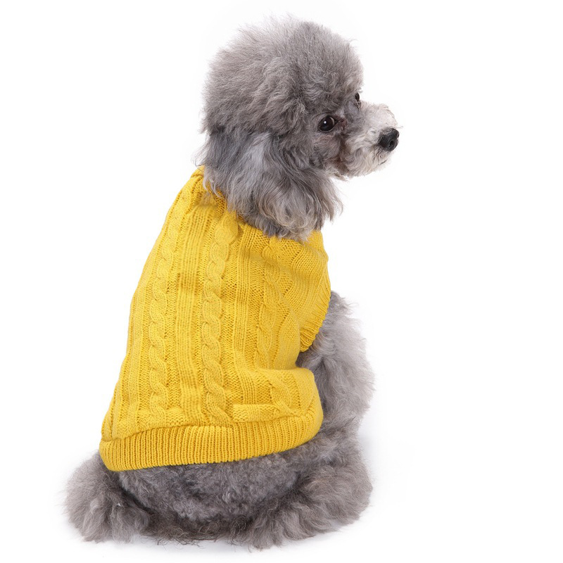 Pet Supplies Dog Clothing Solid Color Pet Dog Dog Sweater Dog Clothes Autumn and Winter Wholesale