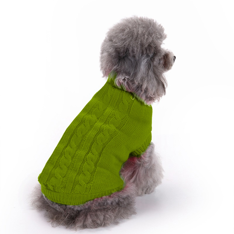 Pet Supplies Dog Clothing Solid Color Pet Dog Dog Sweater Dog Clothes Autumn and Winter Wholesale