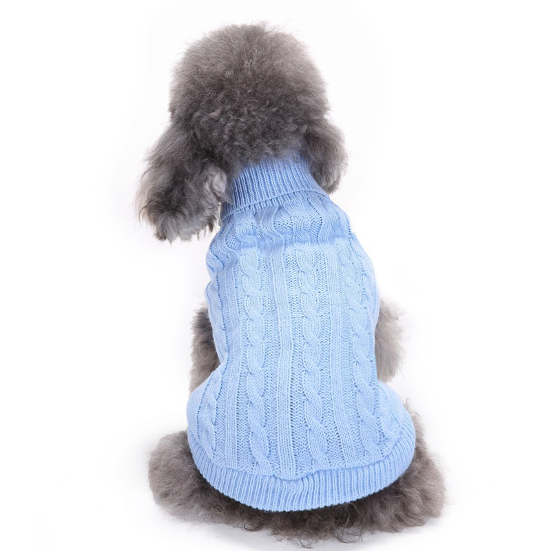 Pet Supplies Dog Clothing Solid Color Pet Dog Dog Sweater Dog Clothes Autumn and Winter Wholesale