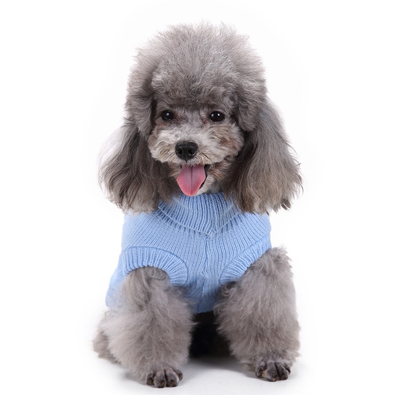 Pet Supplies Dog Clothing Solid Color Pet Dog Dog Sweater Dog Clothes Autumn and Winter Wholesale