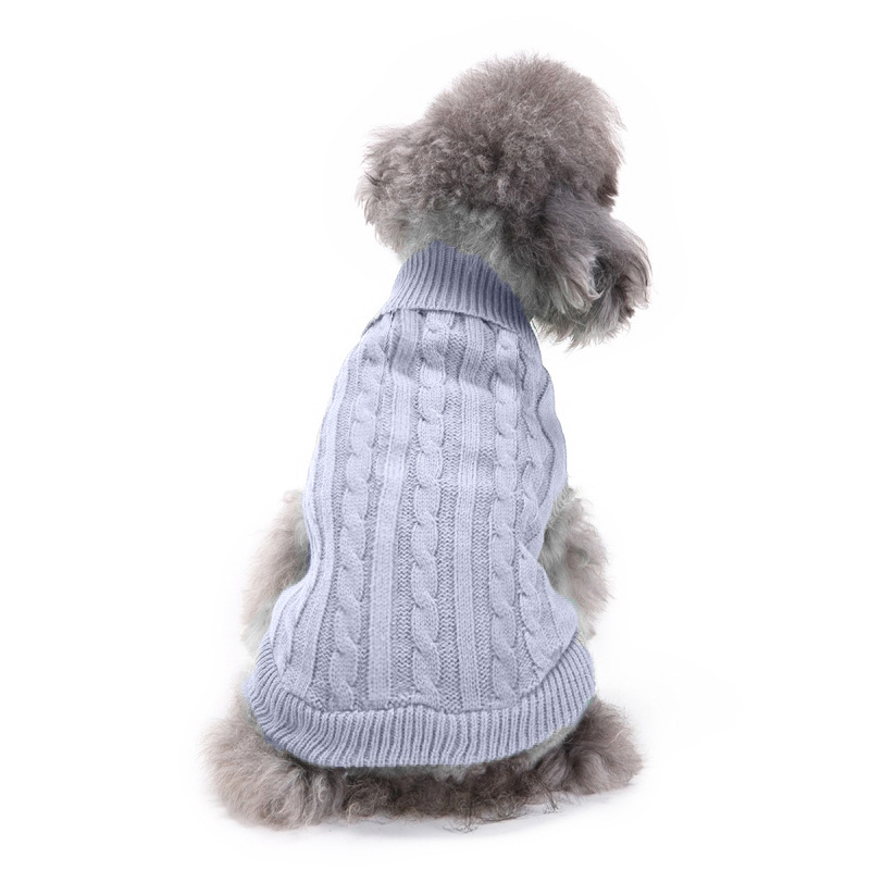 Pet Supplies Dog Clothing Solid Color Pet Dog Dog Sweater Dog Clothes Autumn and Winter Wholesale