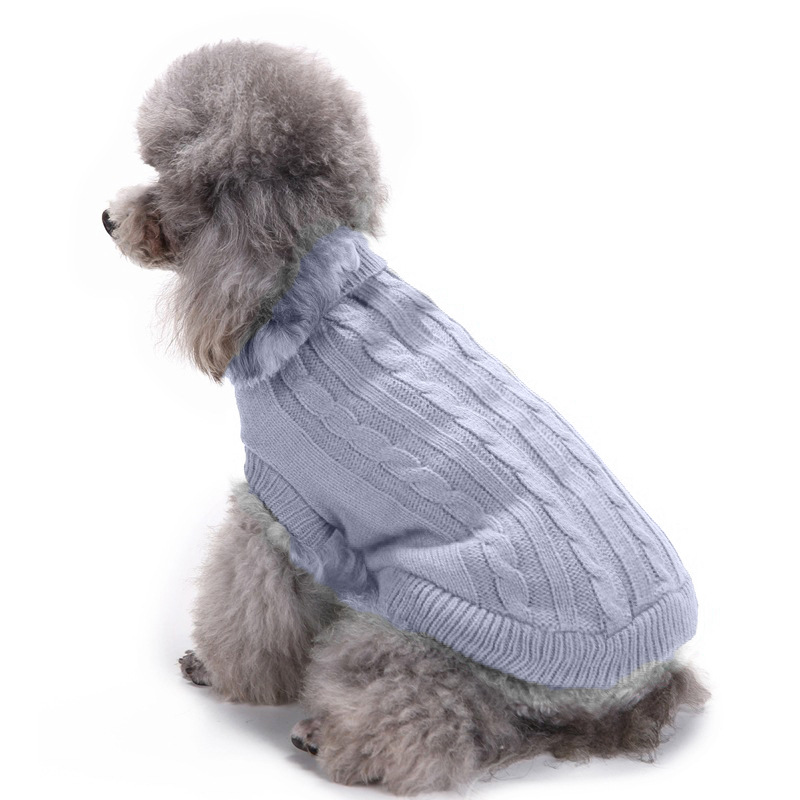 Pet Supplies Dog Clothing Solid Color Pet Dog Dog Sweater Dog Clothes Autumn and Winter Wholesale