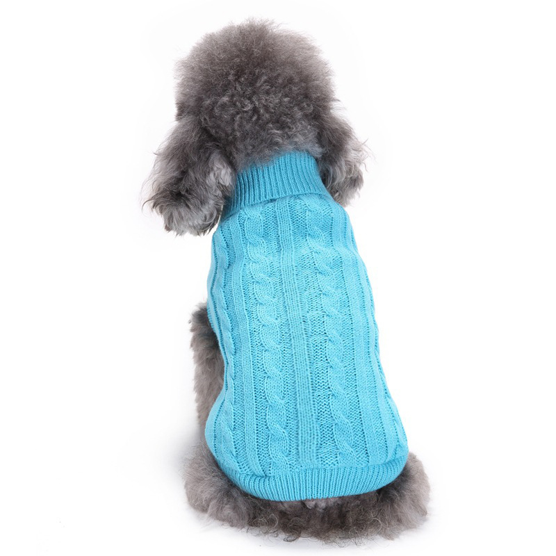 Pet Supplies Dog Clothing Solid Color Pet Dog Dog Sweater Dog Clothes Autumn and Winter Wholesale