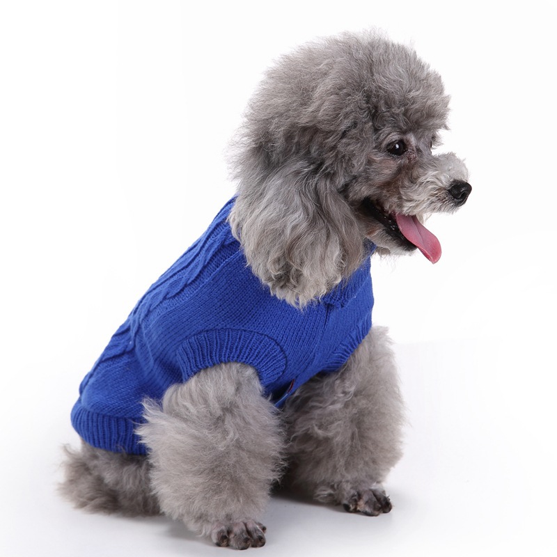 Pet Supplies Dog Clothing Solid Color Pet Dog Dog Sweater Dog Clothes Autumn and Winter Wholesale
