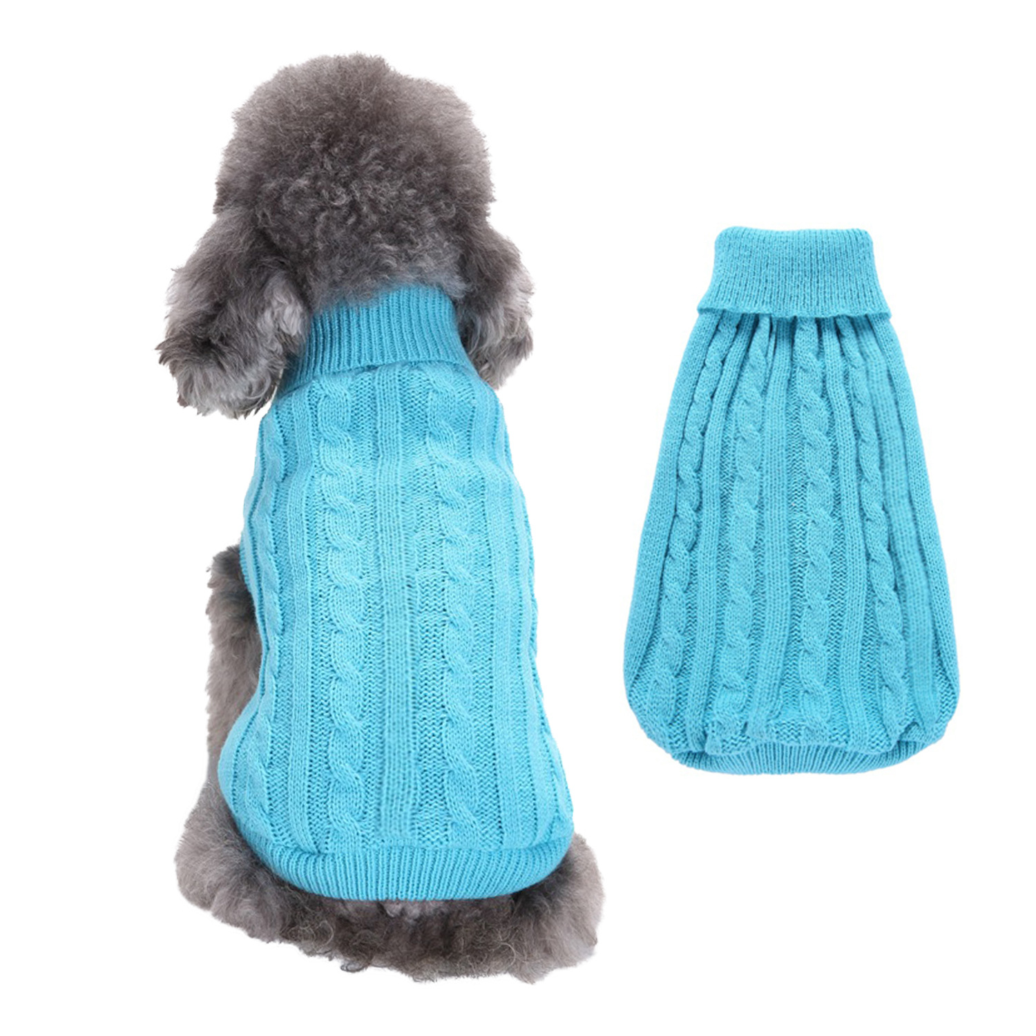 Pet Supplies Dog Clothing Solid Color Pet Dog Dog Sweater Dog Clothes Autumn and Winter Wholesale