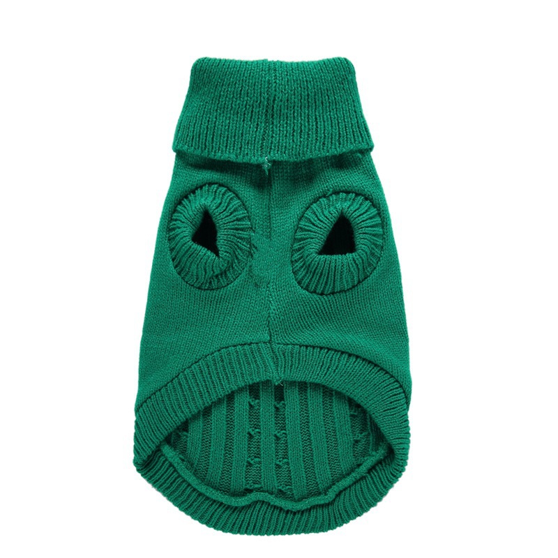 Pet Supplies Dog Clothing Solid Color Pet Dog Dog Sweater Dog Clothes Autumn and Winter Wholesale