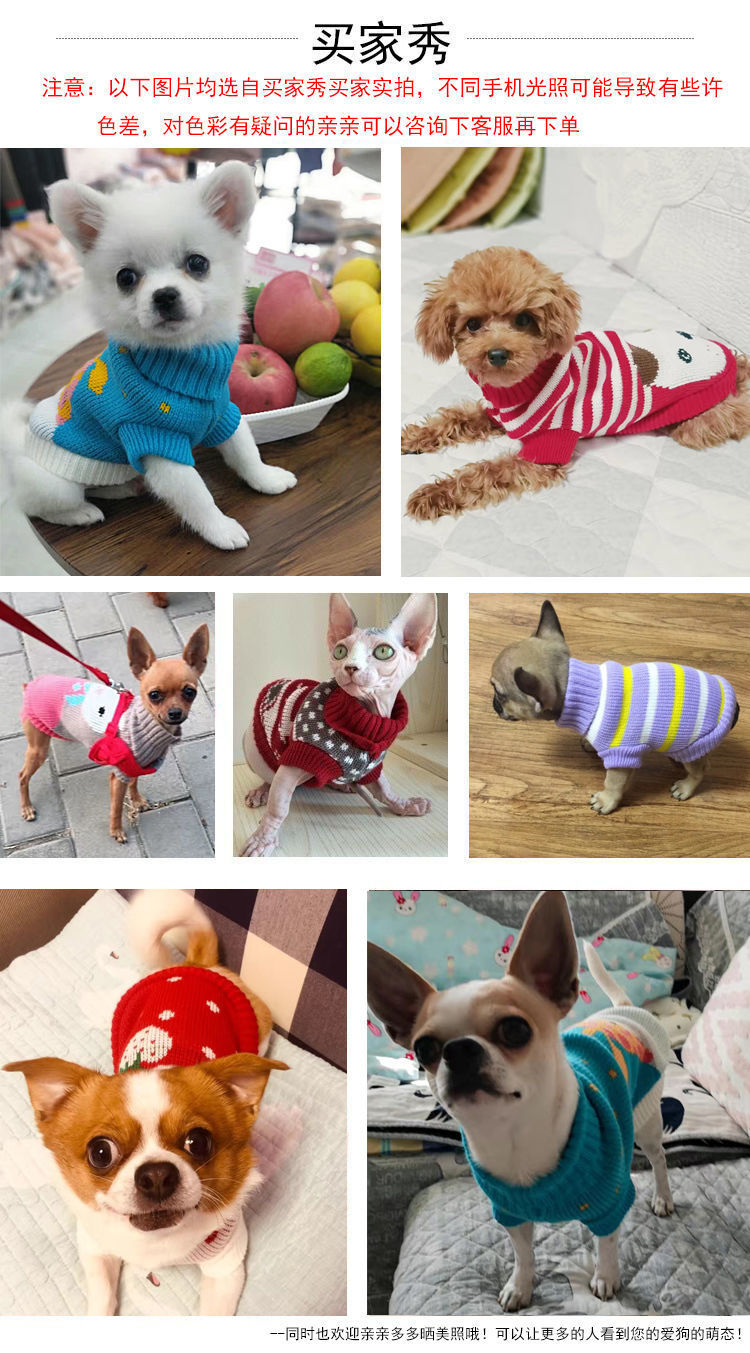 Pet Clothes Dog Sweater Autumn and Winter New Two-Legged Pet Clothes Warm Small Sweater Cat Dog Clothes
