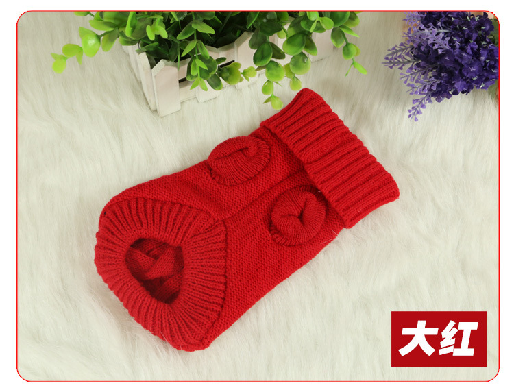 Thicken Autumn and Winter Pet Dog Sweater Warm Three-dimensional Twisted Rope Kitten Puppy Sweater Teddy Bear 